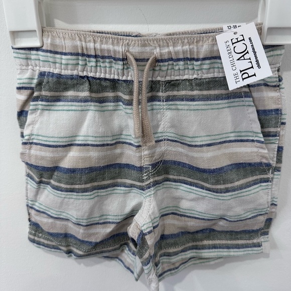 NWT The Children's Place Striped Tan and Blue Boy Shorts - Picture 1 of 5